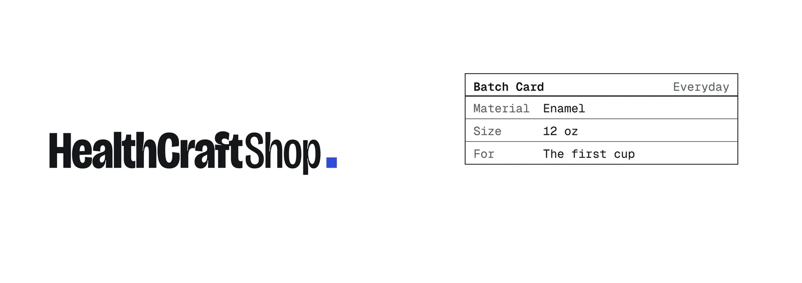 Printed label artwork for HealthCraftShop Camp Mug